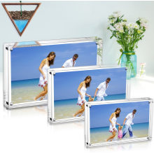 Freestanding Double Sided Frameless Photo 20mm Thickness Transparent Acrylic Magnetic Frame